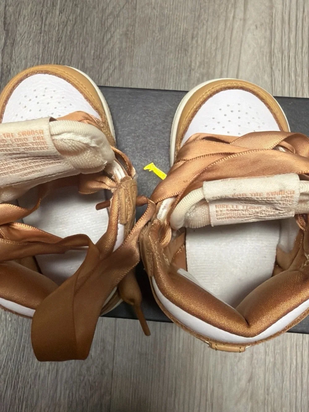Jordan 1 Retro High OG Toddler (TD) and Tan Satin-Lace High-Top Sneakers
